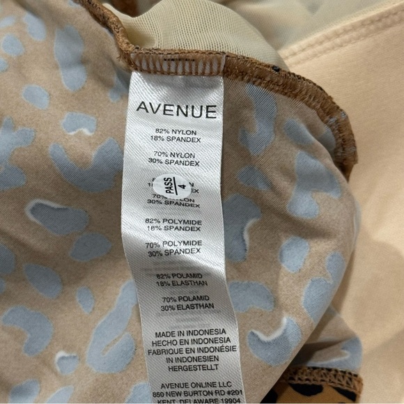 NEW Avenue Tan Black Gold Cheetah Print Halter Deep Back One Piece Size 26W - Picture 7 of 10